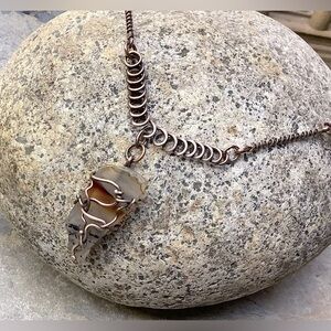 Organic Handmade Copper and Montana Moss Agate Necklace